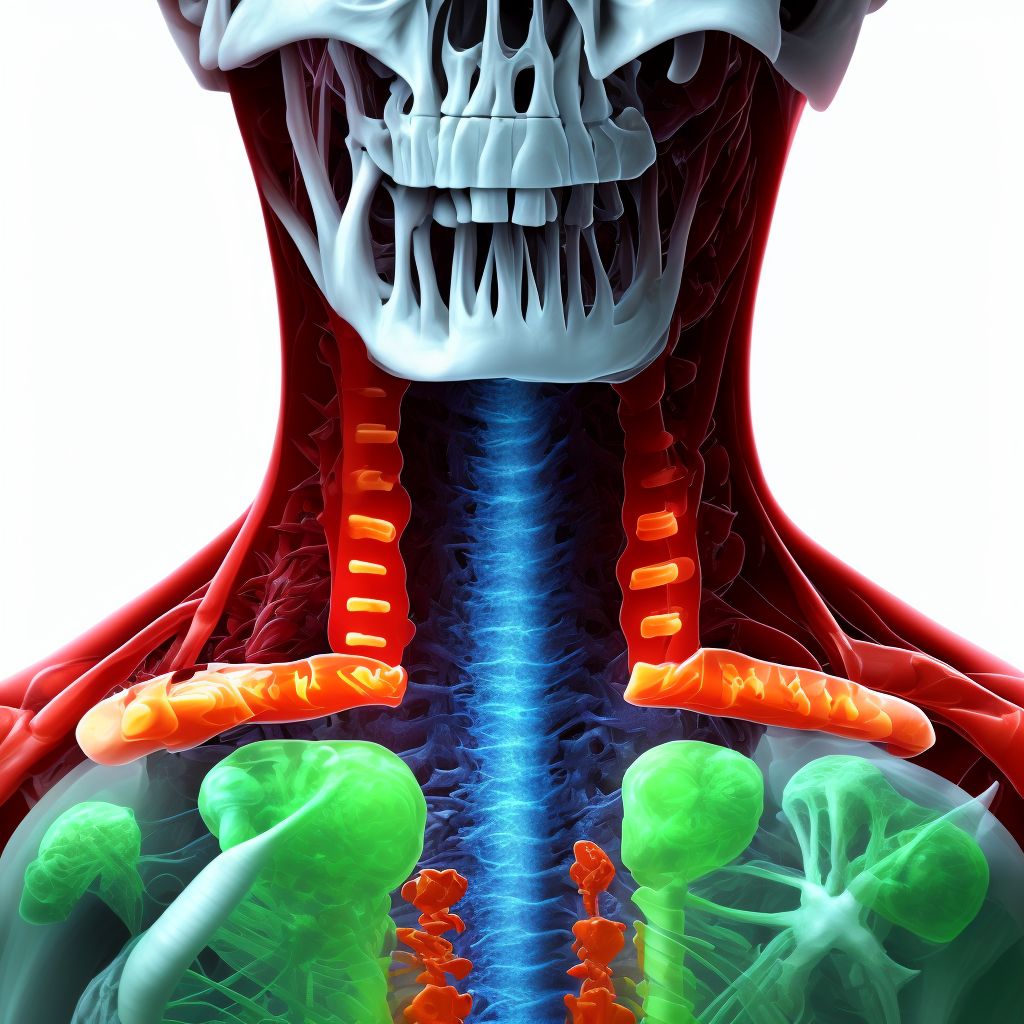 Sprain of joints and ligaments of other parts of neck, initial encounter digital illustration