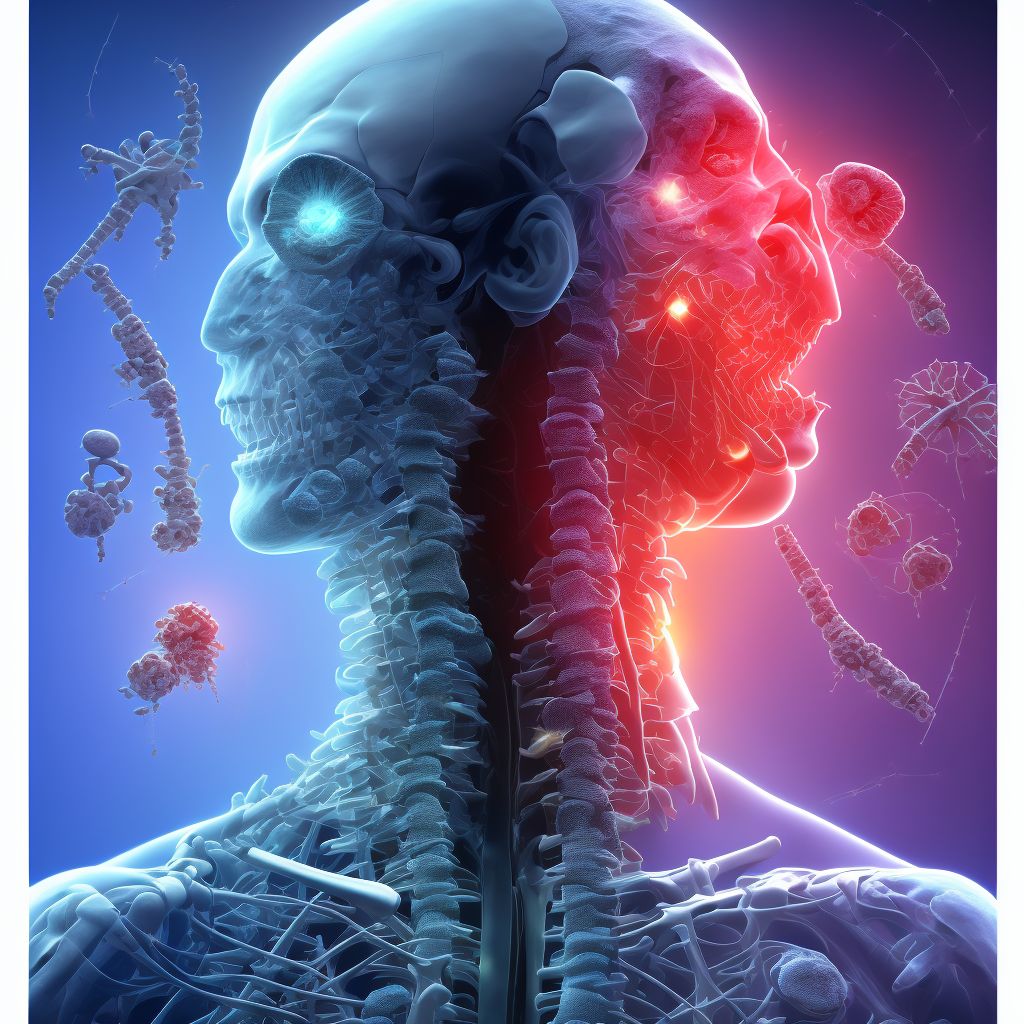 Sprain of joints and ligaments of unspecified parts of neck, subsequent encounter digital illustration