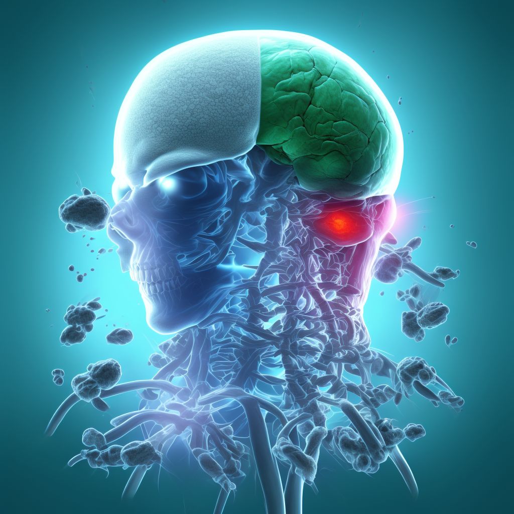 Concussion and edema of cervical spinal cord, subsequent encounter digital illustration