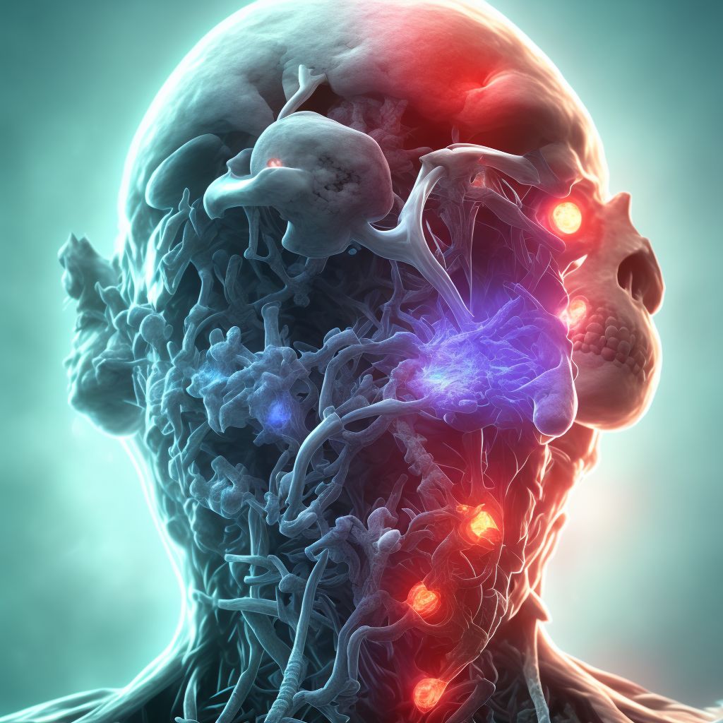 Unspecified injury at C4 level of cervical spinal cord, sequela digital illustration