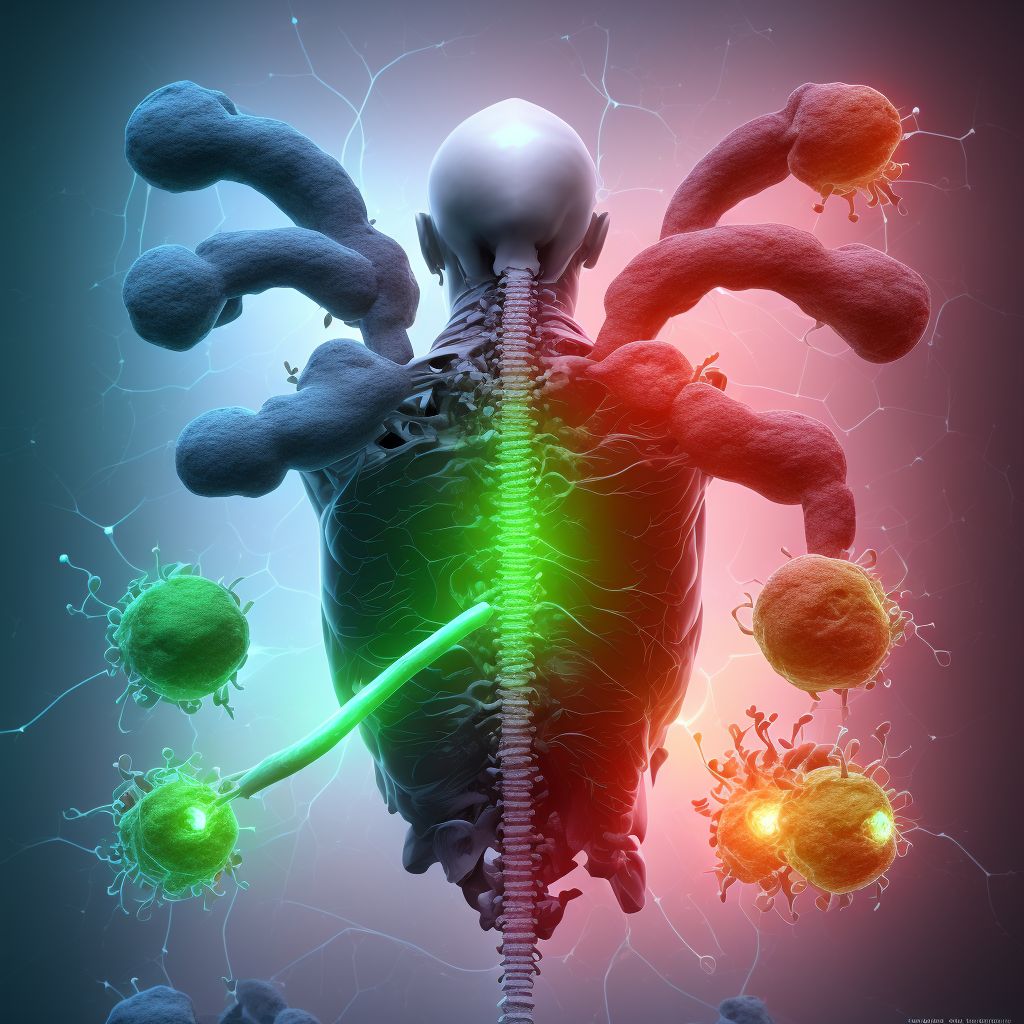 Unspecified injury at C7 level of cervical spinal cord, sequela digital illustration