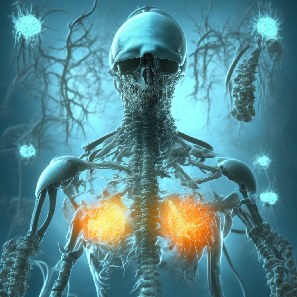 Unspecified injury at C8 level of cervical spinal cord, subsequent encounter digital illustration