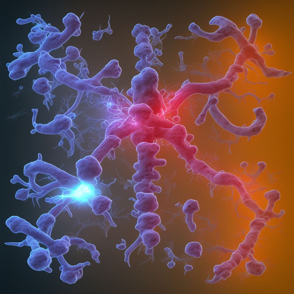 Central cord syndrome at C1 level of cervical spinal cord, initial encounter digital illustration