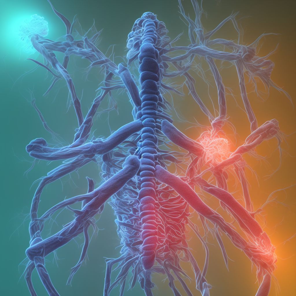 Central cord syndrome at C1 level of cervical spinal cord, subsequent encounter digital illustration