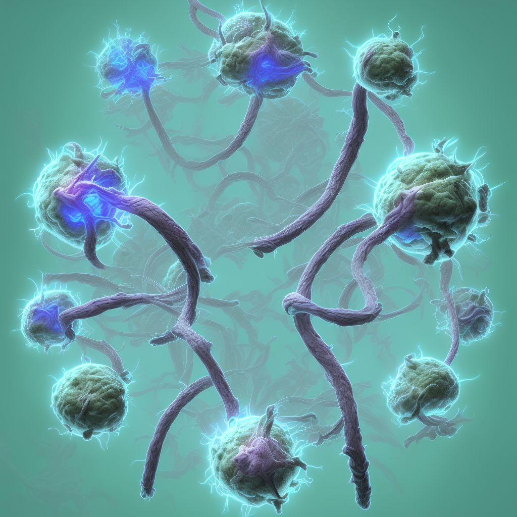 Central cord syndrome at C1 level of cervical spinal cord, sequela digital illustration