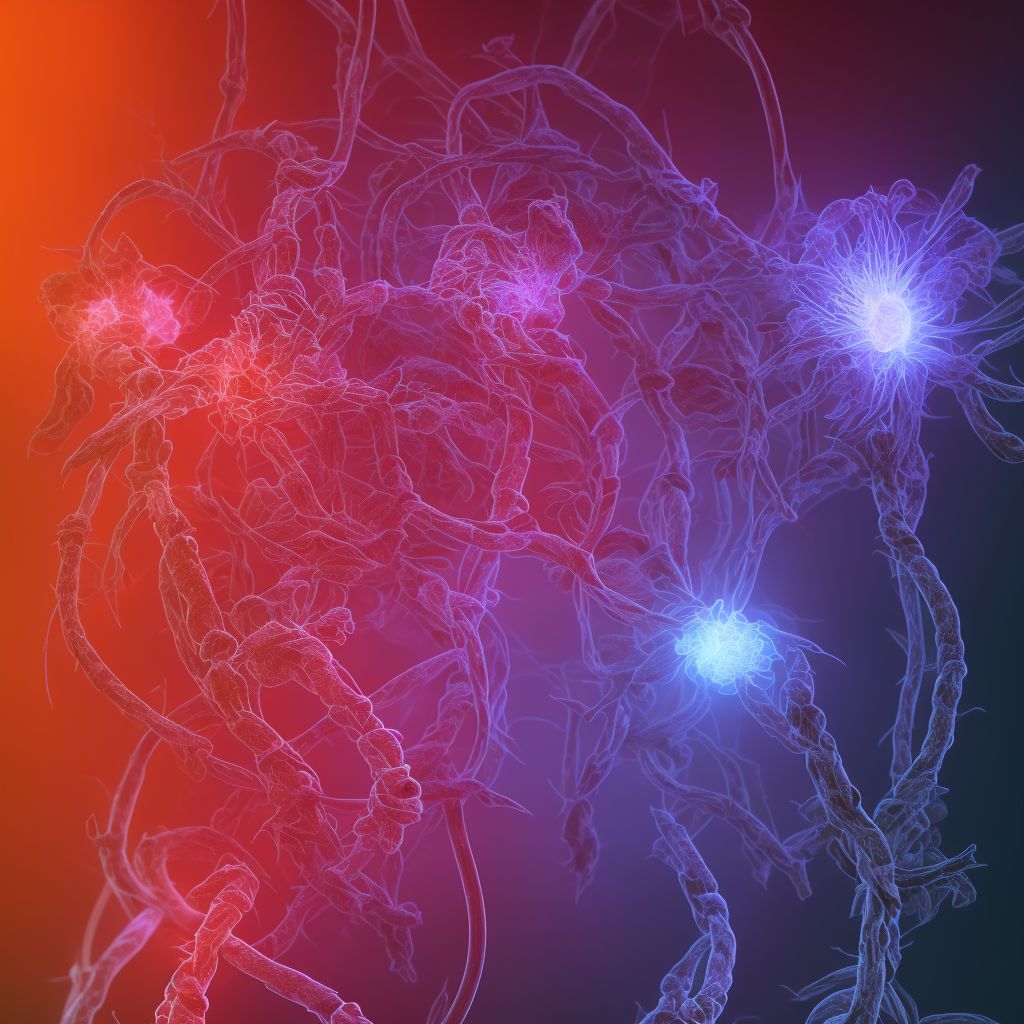 Central cord syndrome at C3 level of cervical spinal cord, subsequent encounter digital illustration