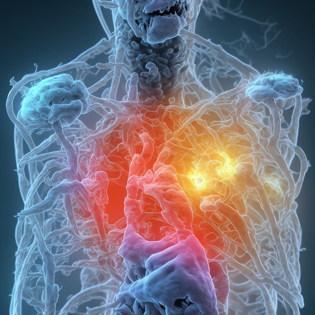 Central cord syndrome at C5 level of cervical spinal cord, subsequent encounter digital illustration