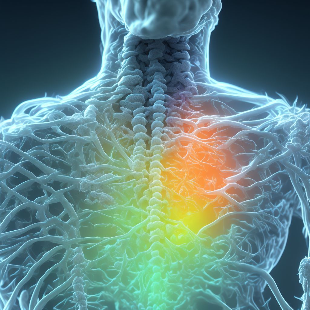 Central cord syndrome at unspecified level of cervical spinal cord, initial encounter digital illustration