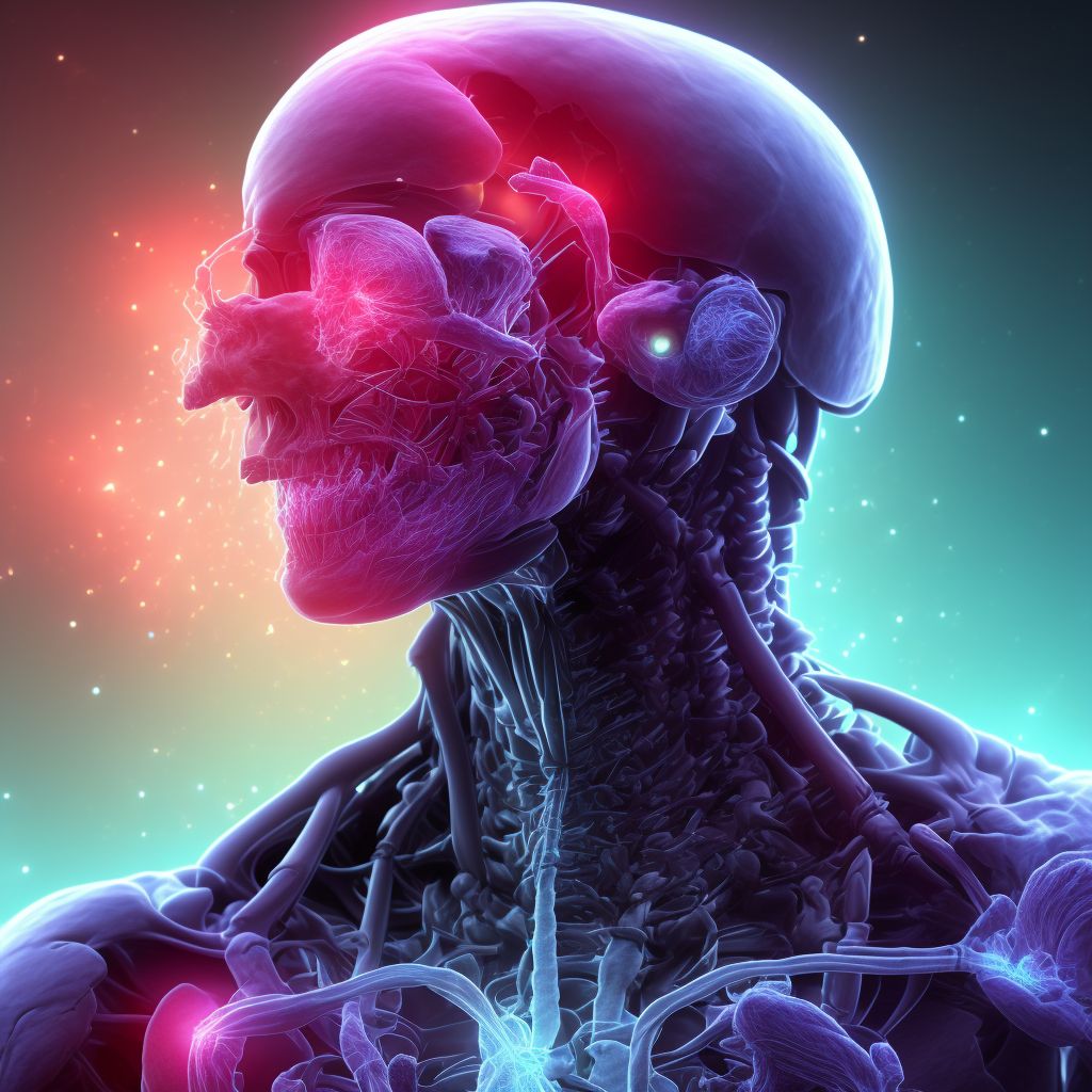 Anterior cord syndrome at C1 level of cervical spinal cord, initial encounter digital illustration