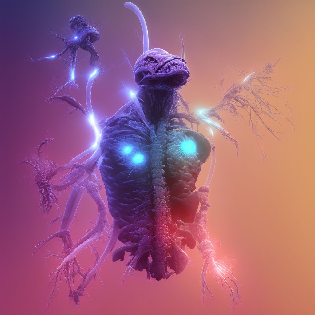 Anterior cord syndrome at C2 level of cervical spinal cord, initial encounter digital illustration