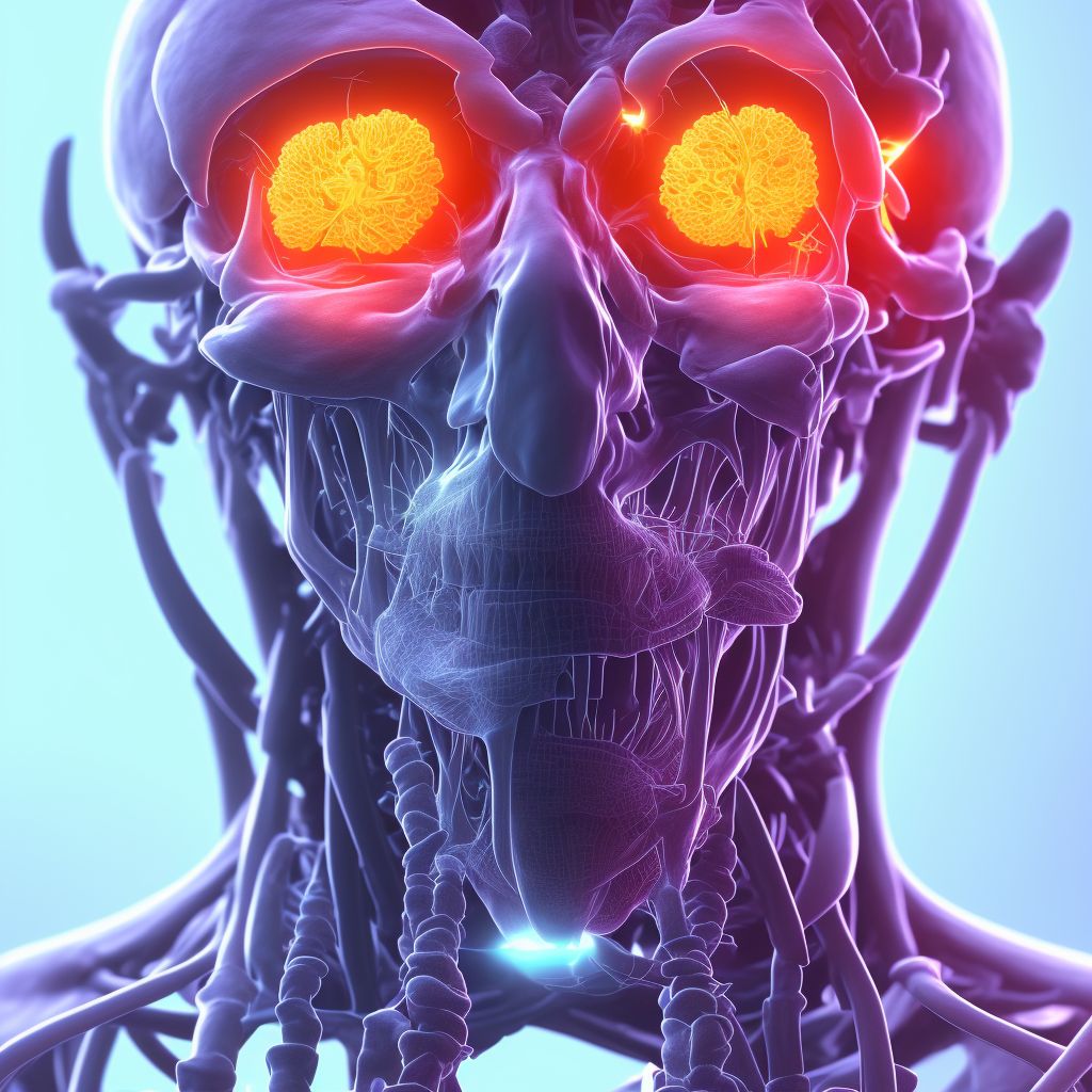 Anterior cord syndrome at C3 level of cervical spinal cord, subsequent encounter digital illustration