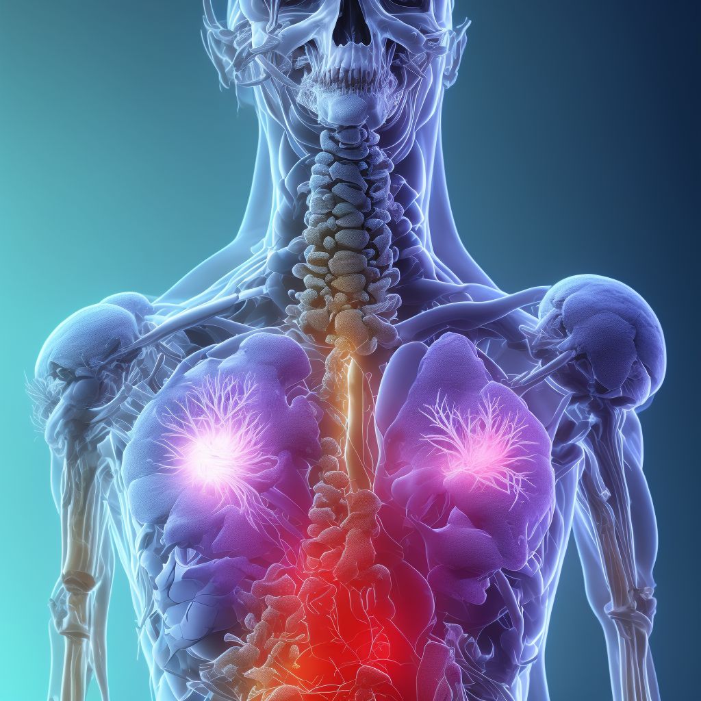 Anterior cord syndrome at C4 level of cervical spinal cord, subsequent encounter digital illustration