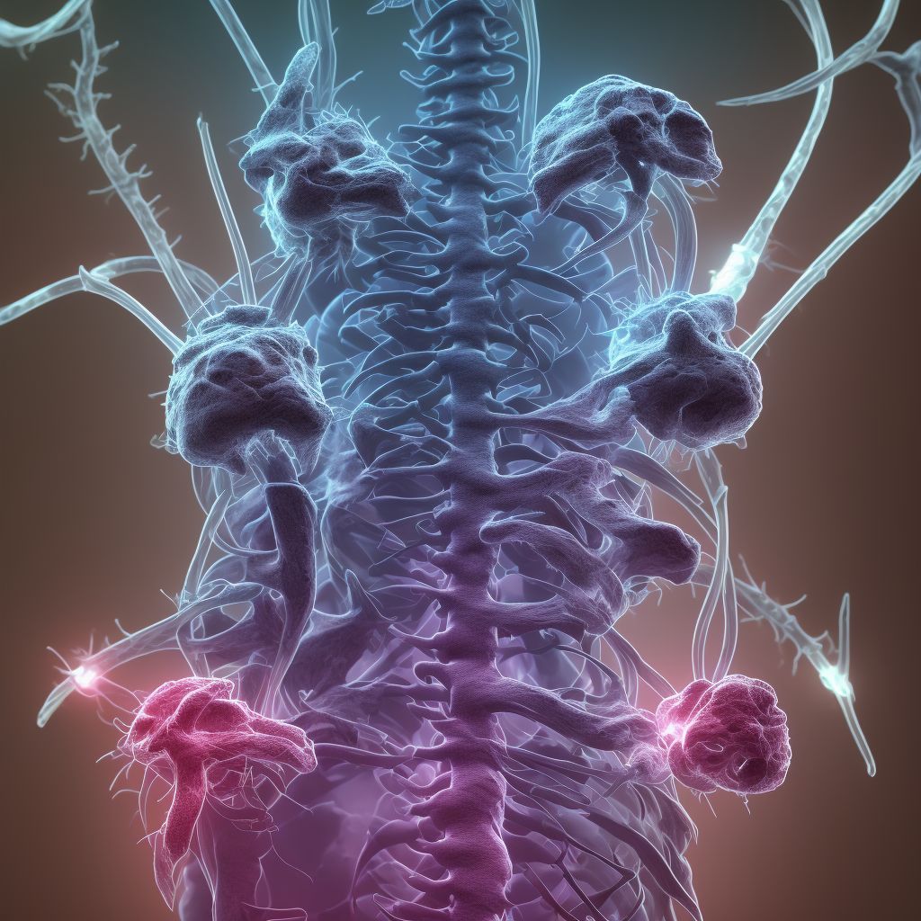 Anterior cord syndrome at C6 level of cervical spinal cord, sequela digital illustration