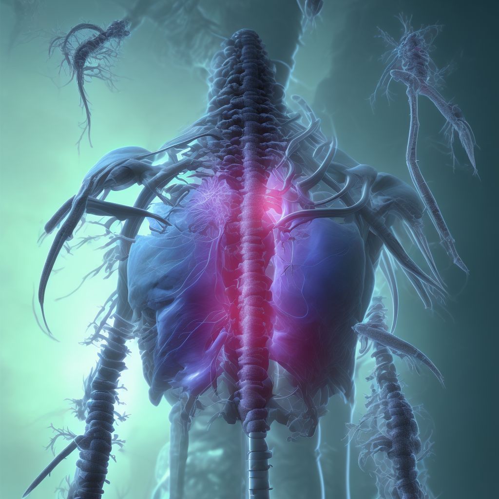 Anterior cord syndrome at C7 level of cervical spinal cord, initial encounter digital illustration