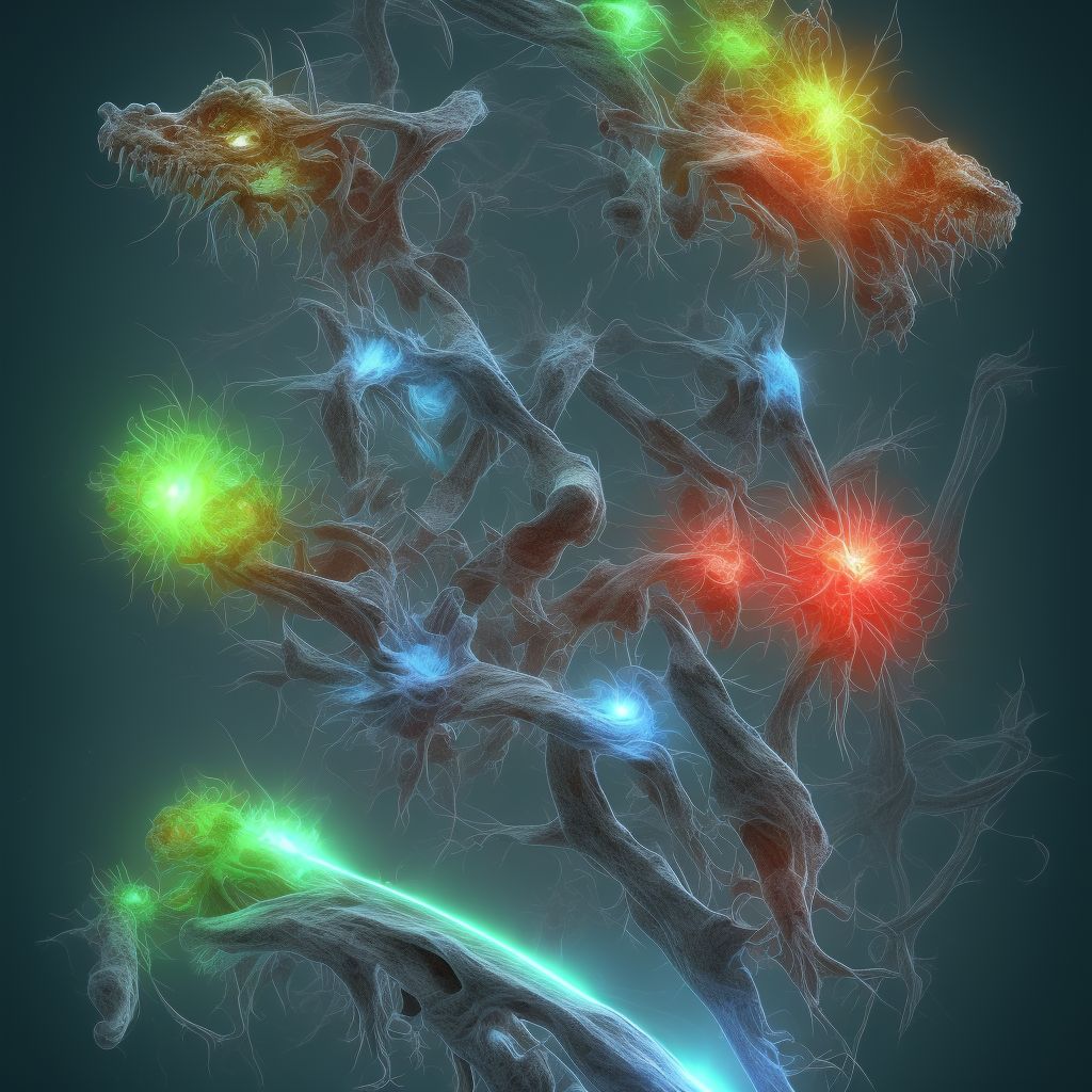 Anterior cord syndrome at C7 level of cervical spinal cord, subsequent encounter digital illustration