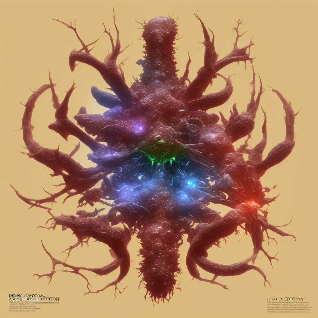 Brown-Sequard syndrome at C5 level of cervical spinal cord, subsequent encounter digital illustration