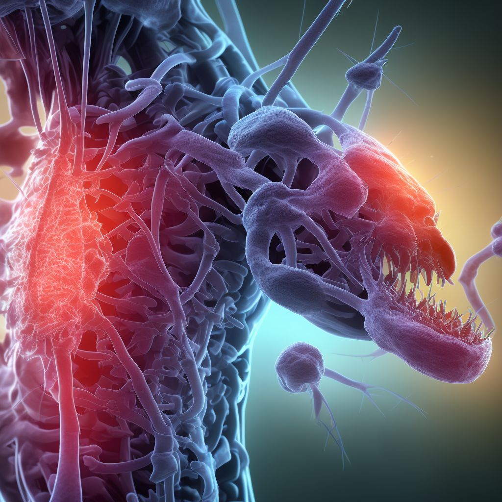 Injury of nerve root of cervical spine, sequela digital illustration