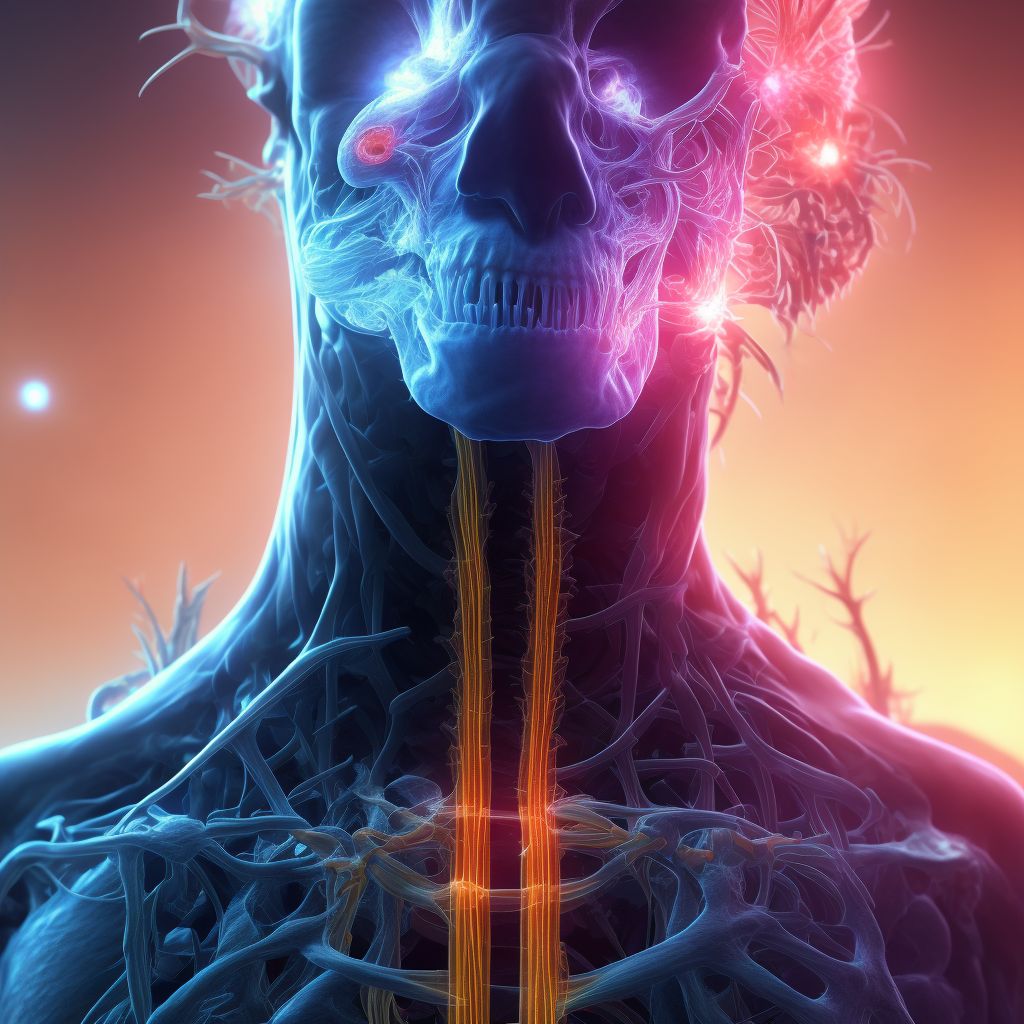 Injury of peripheral nerves of neck, subsequent encounter digital illustration