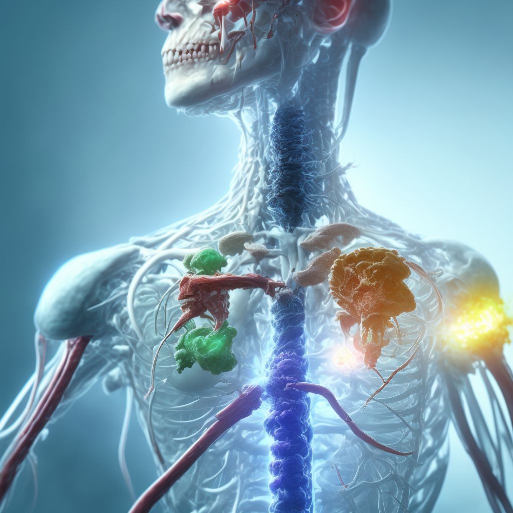 Injury of unspecified nerves of neck, subsequent encounter digital illustration