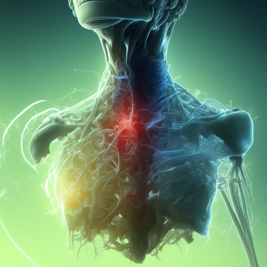 Injury of unspecified nerves of neck, sequela digital illustration