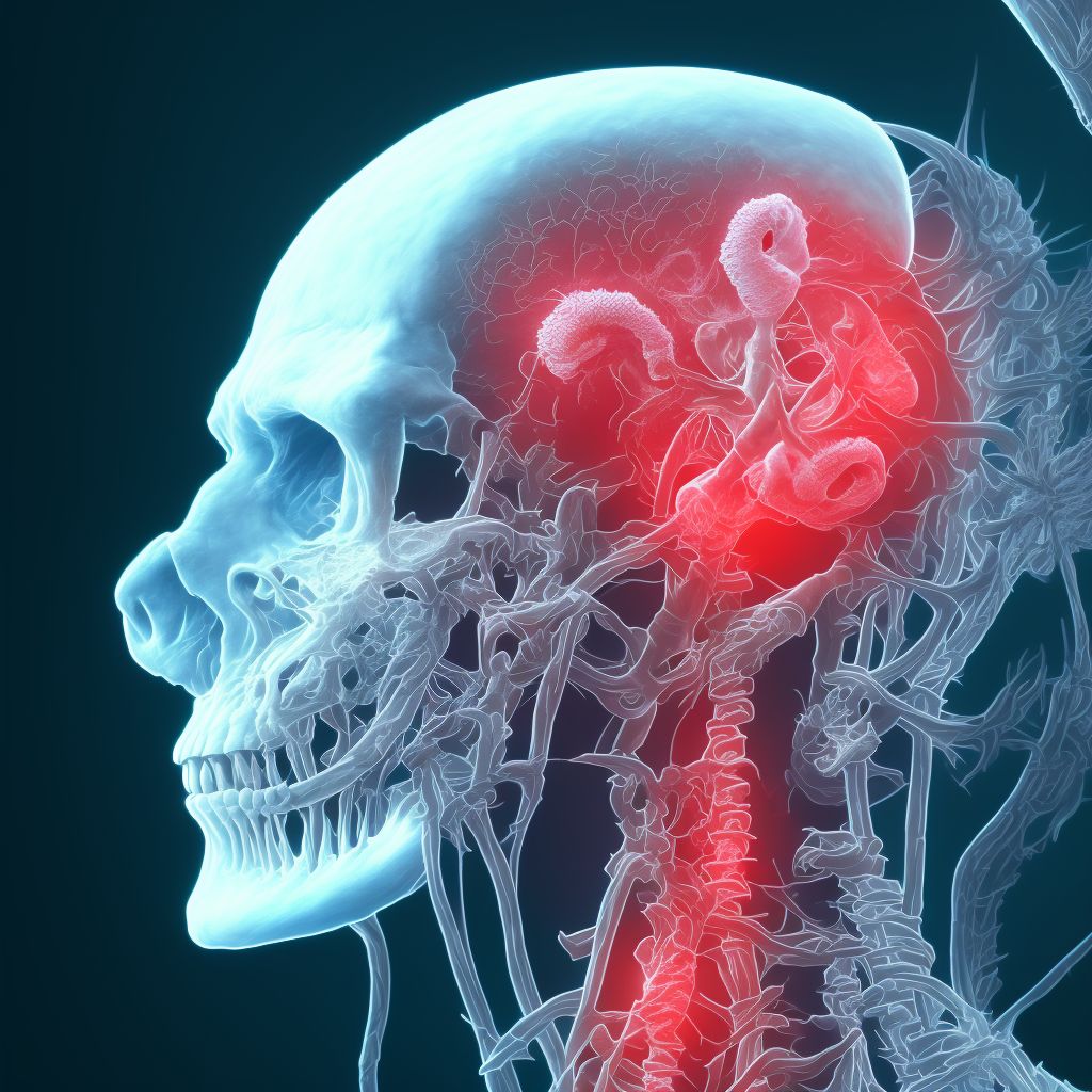 Unspecified injury of left vertebral artery, initial encounter digital illustration