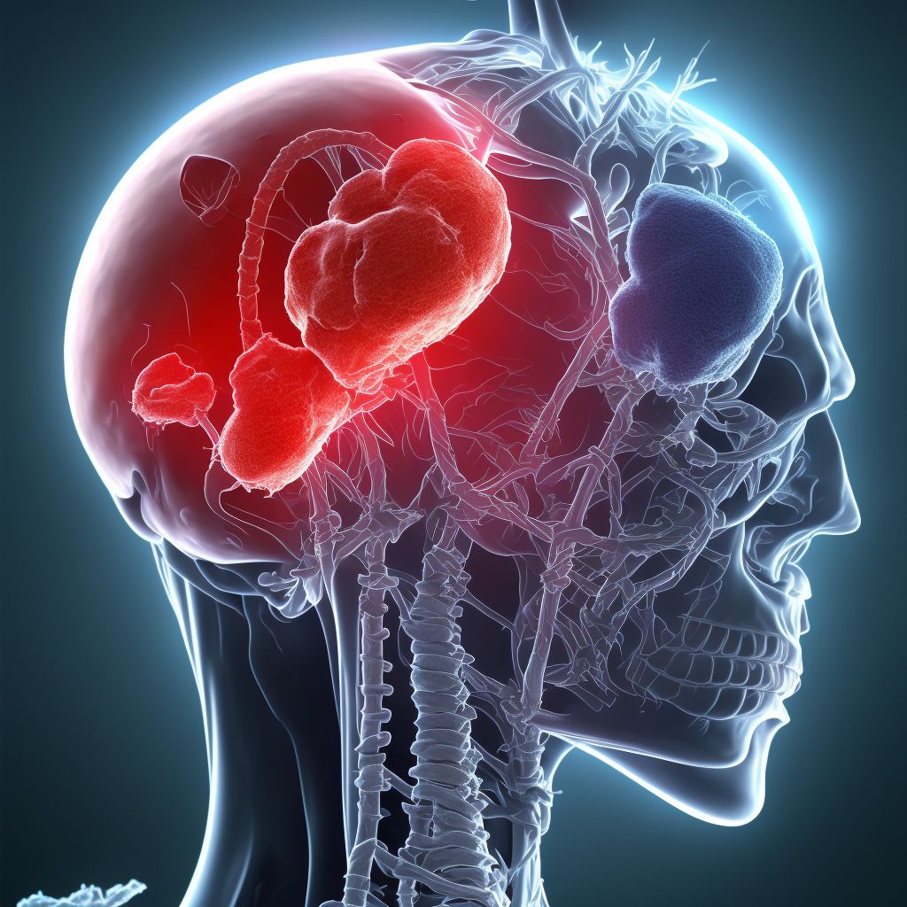 Unspecified injury of unspecified vertebral artery, sequela digital illustration