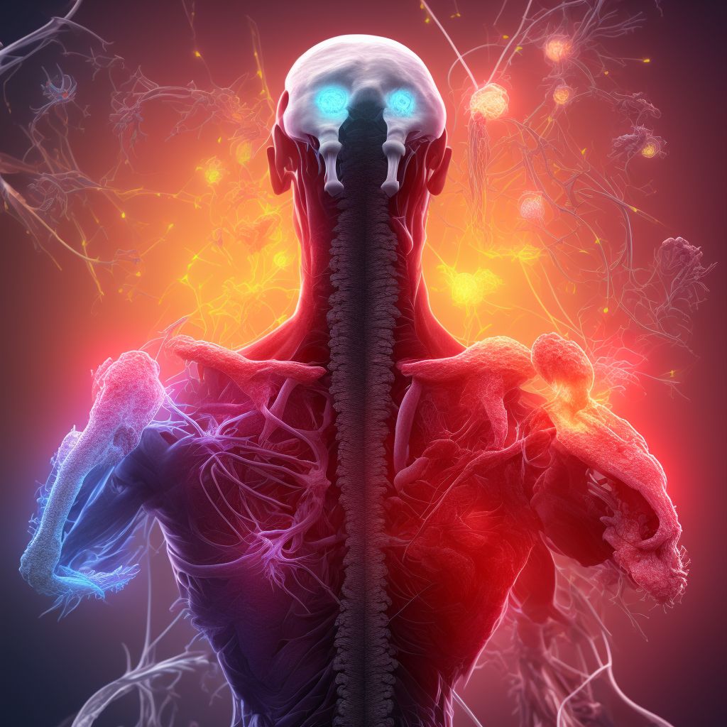 Major laceration of unspecified vertebral artery, sequela digital illustration