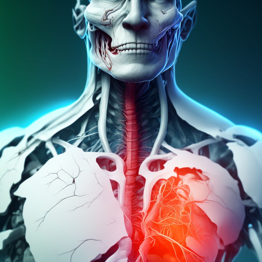 Unspecified injury of left external jugular vein, sequela digital illustration