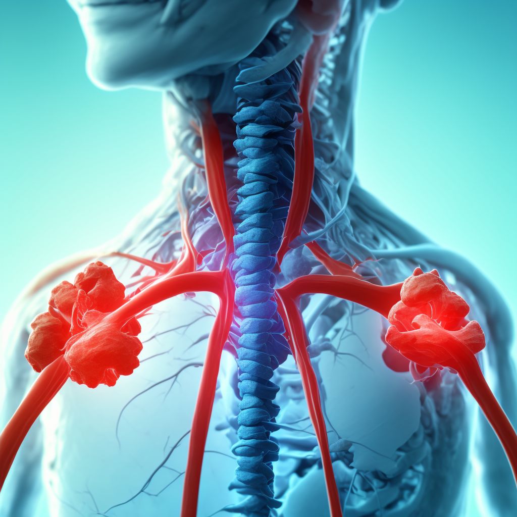 Unspecified injury of left internal jugular vein, sequela digital illustration