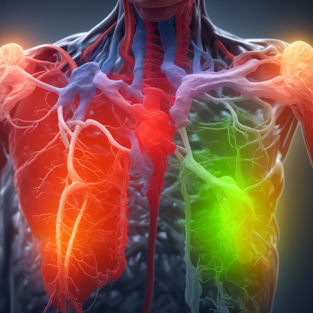 Unspecified injury of unspecified internal jugular vein, sequela digital illustration