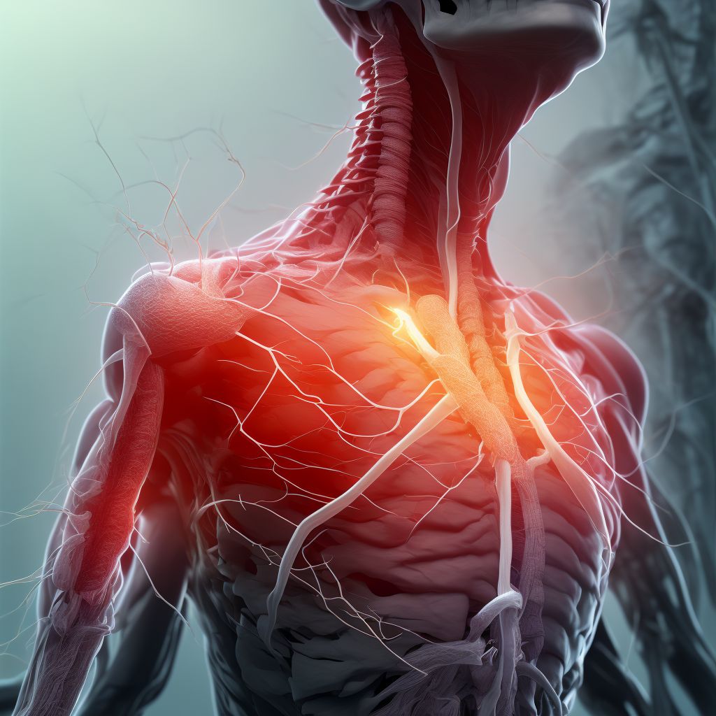 Minor laceration of unspecified internal jugular vein, sequela digital illustration