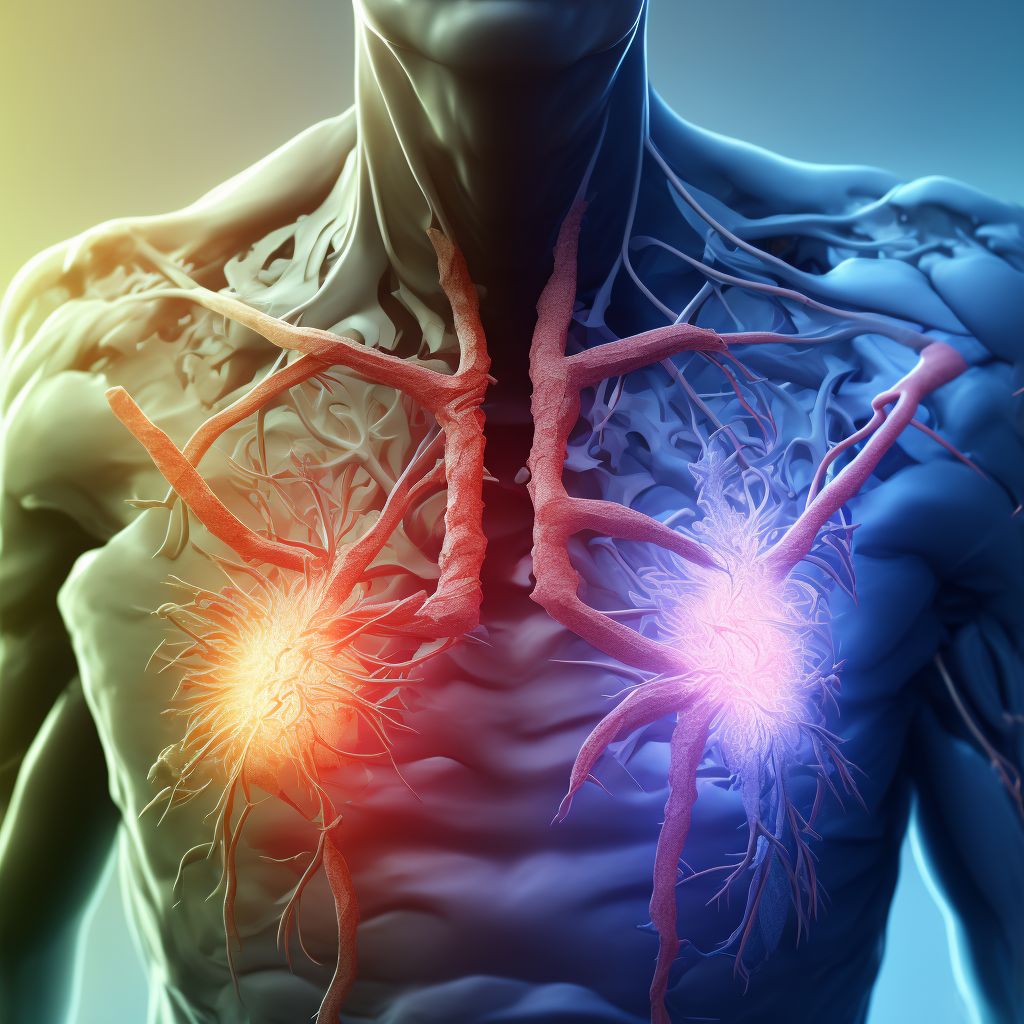 Major laceration of right internal jugular vein, subsequent encounter digital illustration