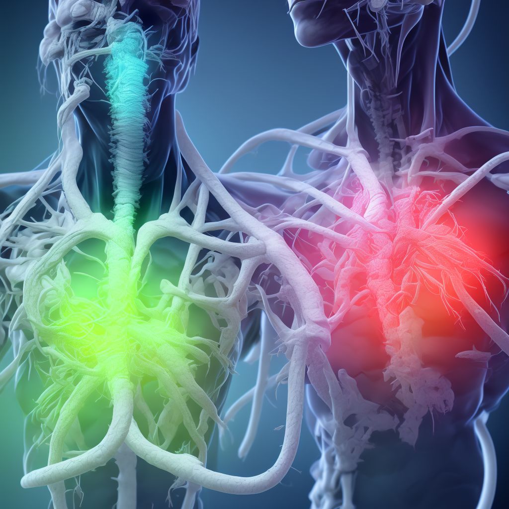 Major laceration of unspecified internal jugular vein, sequela digital illustration