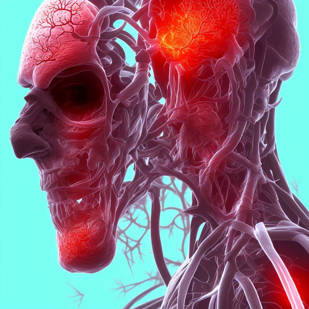 Injury of other specified blood vessels at neck level, initial encounter digital illustration