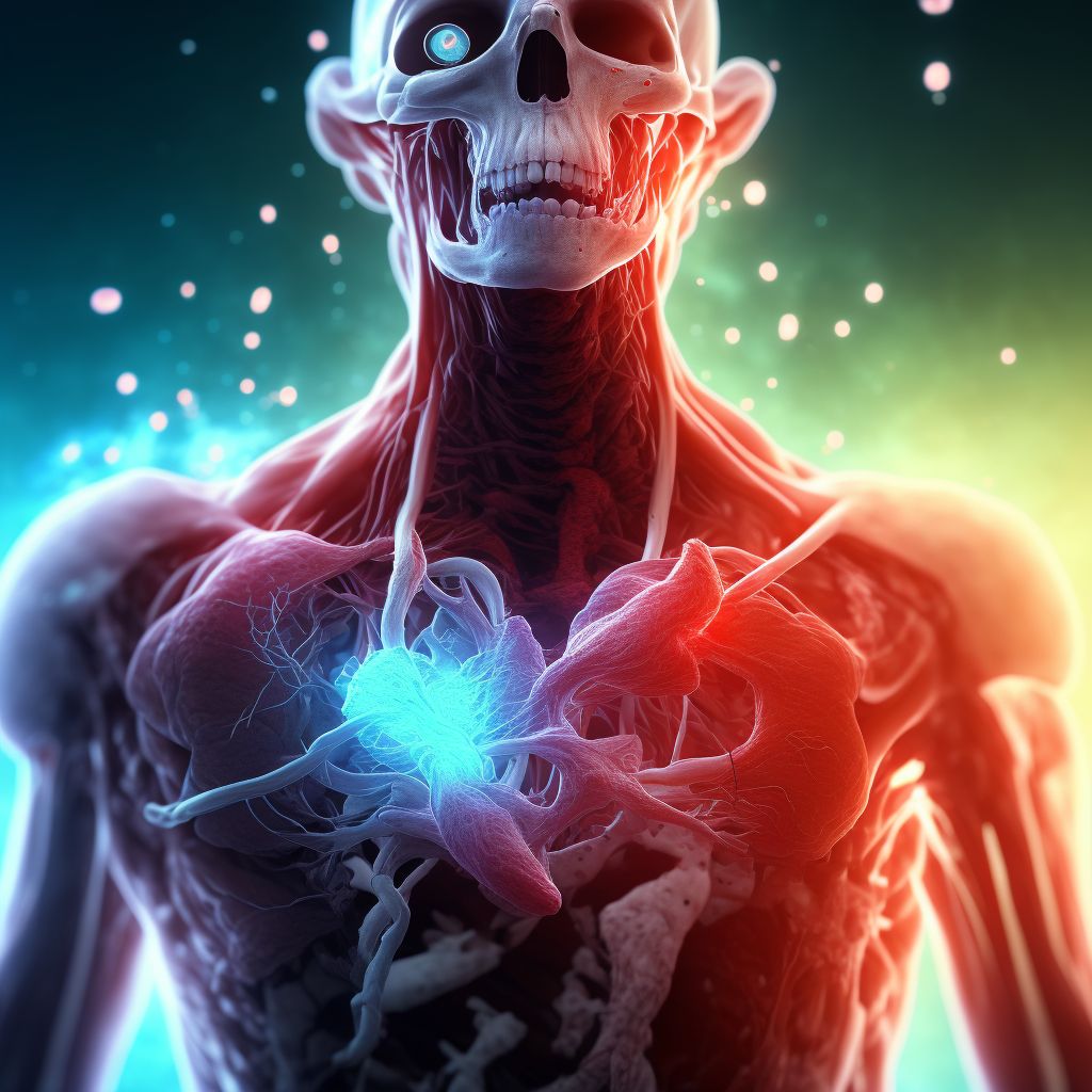 Injury of unspecified blood vessel at neck level, initial encounter digital illustration