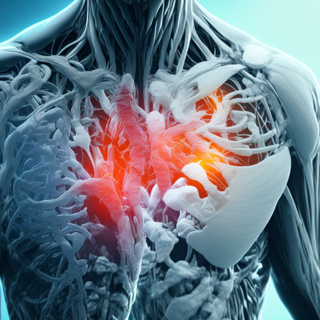 Laceration of muscle, fascia and tendon at neck level, subsequent encounter digital illustration