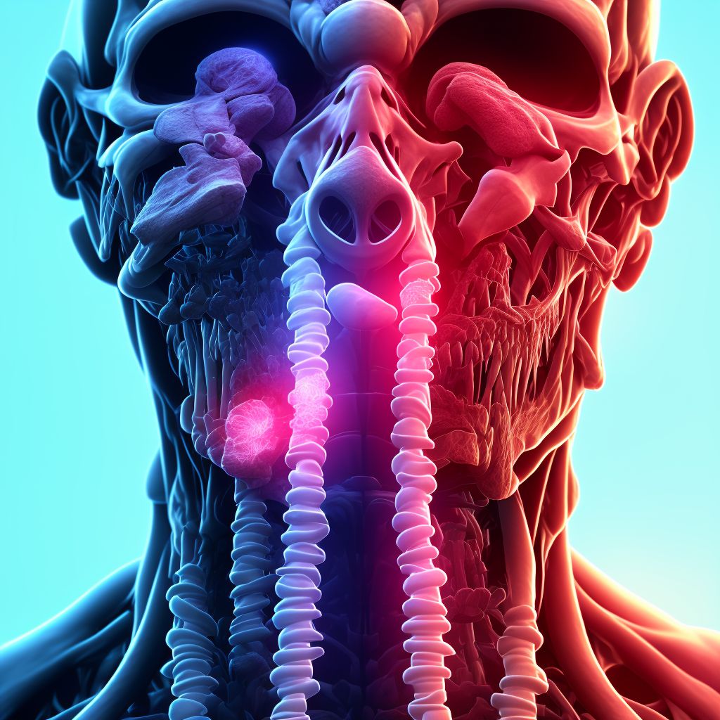 Crushing injury of larynx and trachea, sequela digital illustration