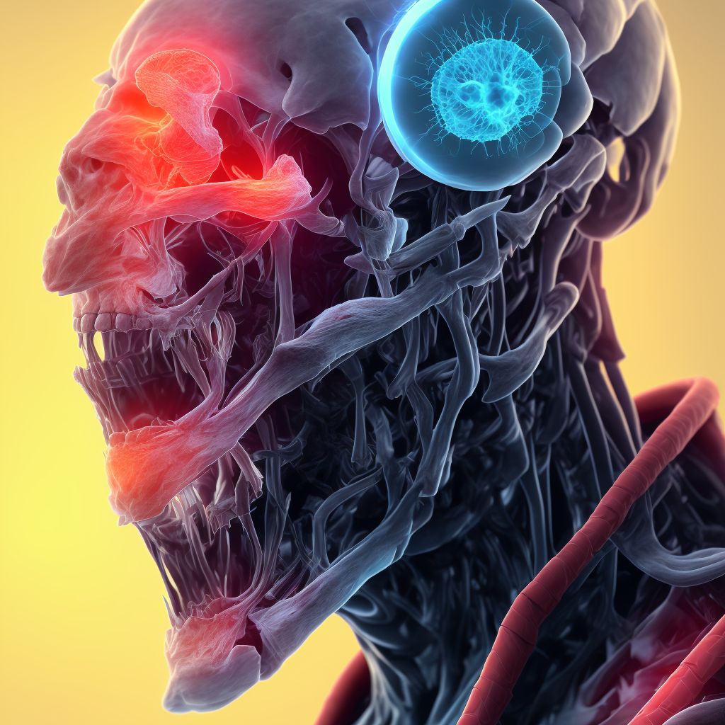 Crushing injury of neck, part unspecified, sequela digital illustration