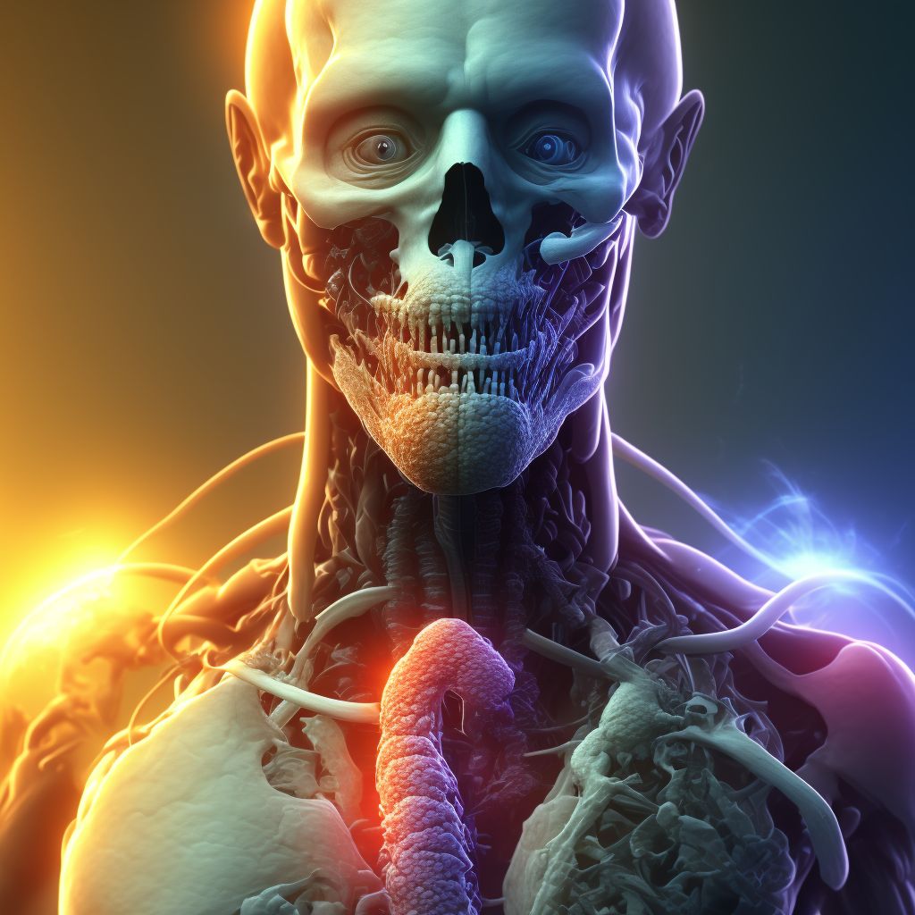 Other specified injuries of cervical trachea, sequela digital illustration