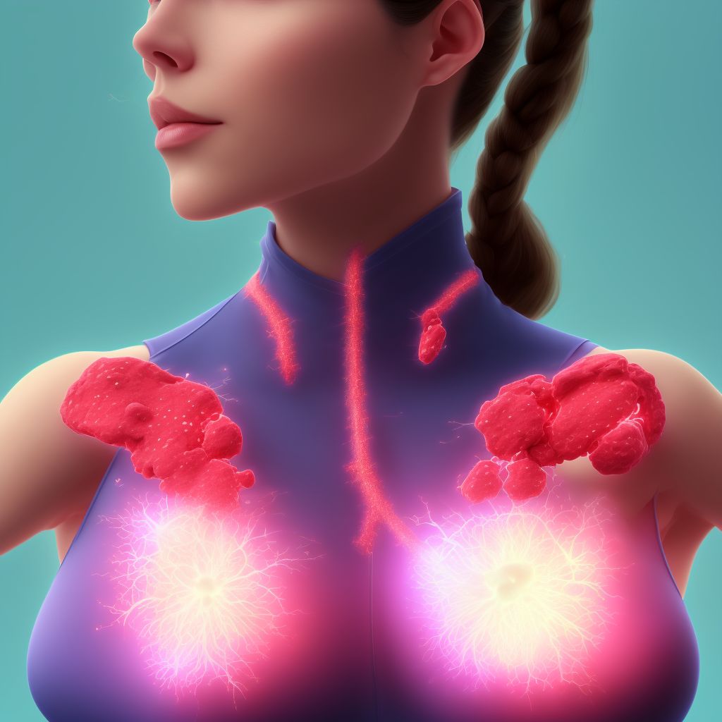 Abrasion of breast, unspecified breast, initial encounter digital illustration