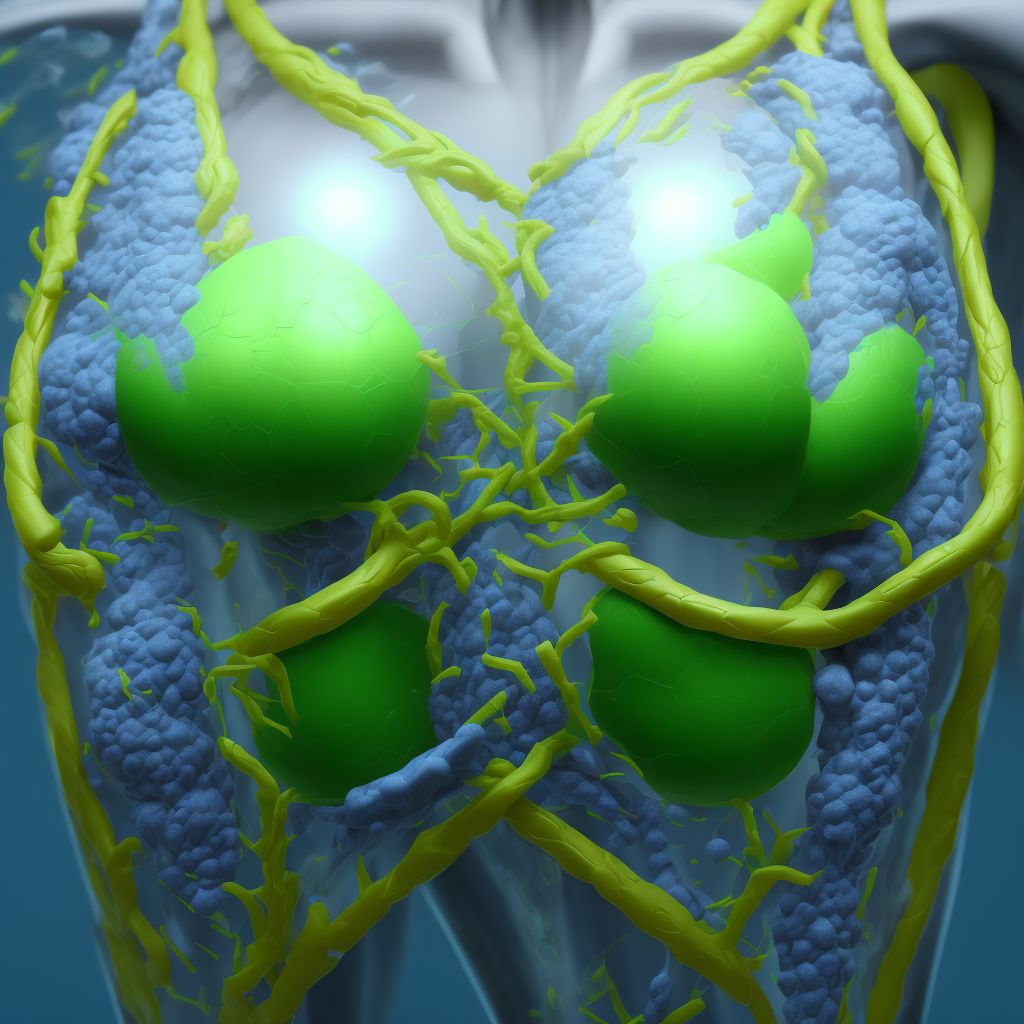 External constriction of part of breast, unspecified breast, initial encounter digital illustration