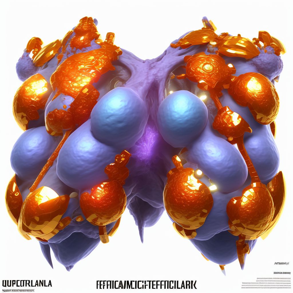 Superficial foreign body of breast, right breast, sequela digital illustration