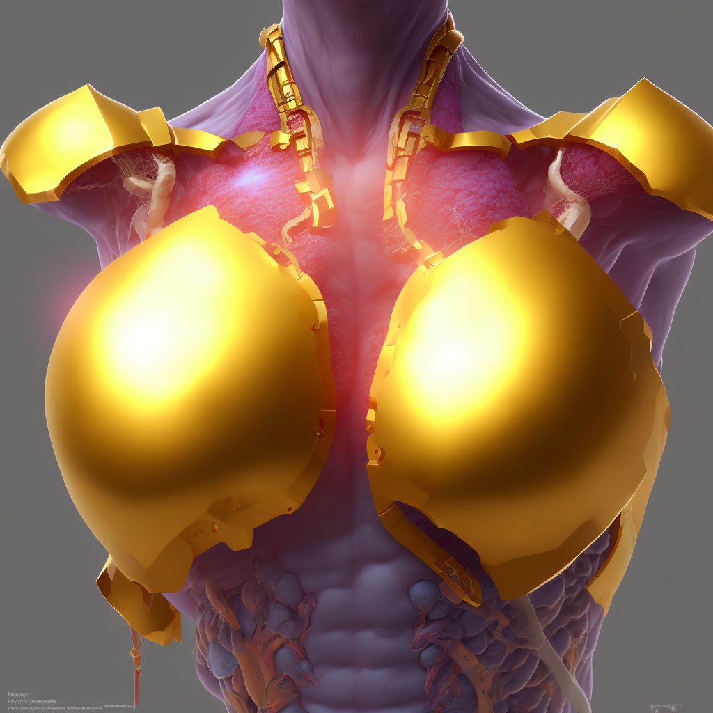 Superficial foreign body of breast, left breast, sequela digital illustration