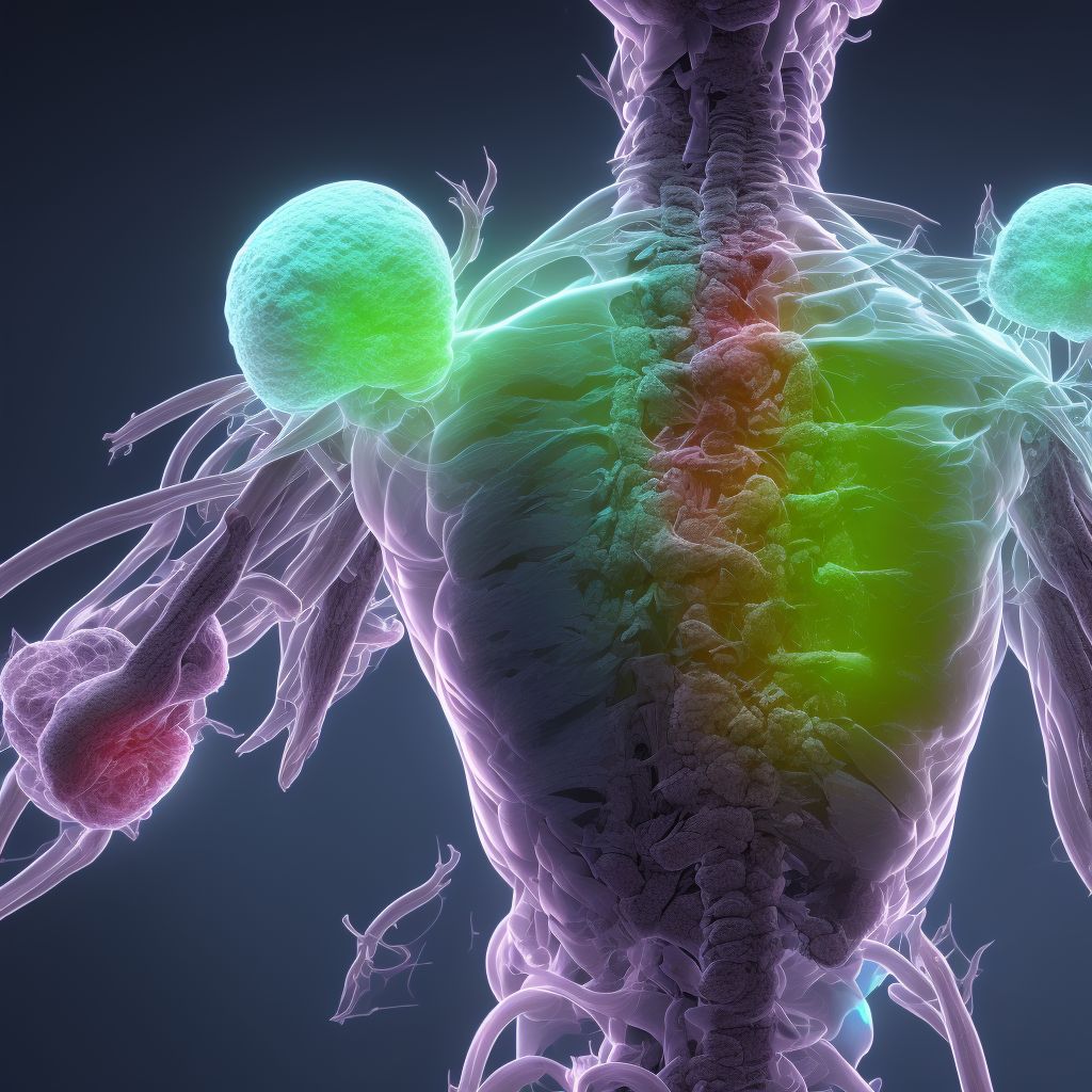 Contusion of bilateral back wall of thorax, subsequent encounter digital illustration