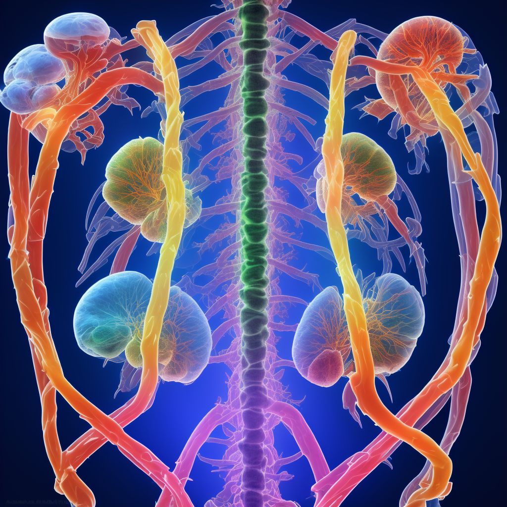 Contusion of bilateral back wall of thorax, sequela  digital illustration