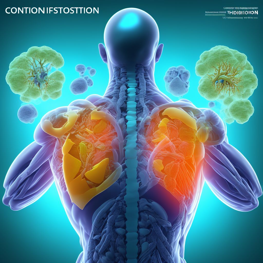 Contusion of middle back wall of thorax, initial encounter digital illustration