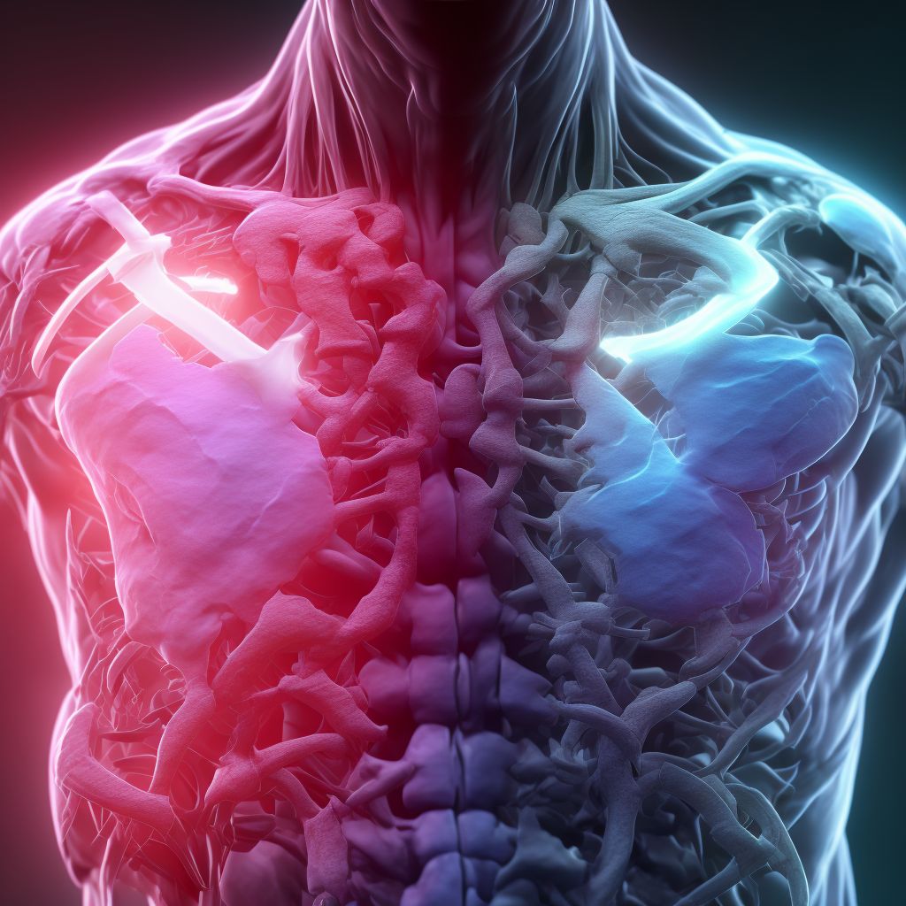 Unspecified superficial injuries of bilateral front wall of thorax, subsequent encounter digital illustration