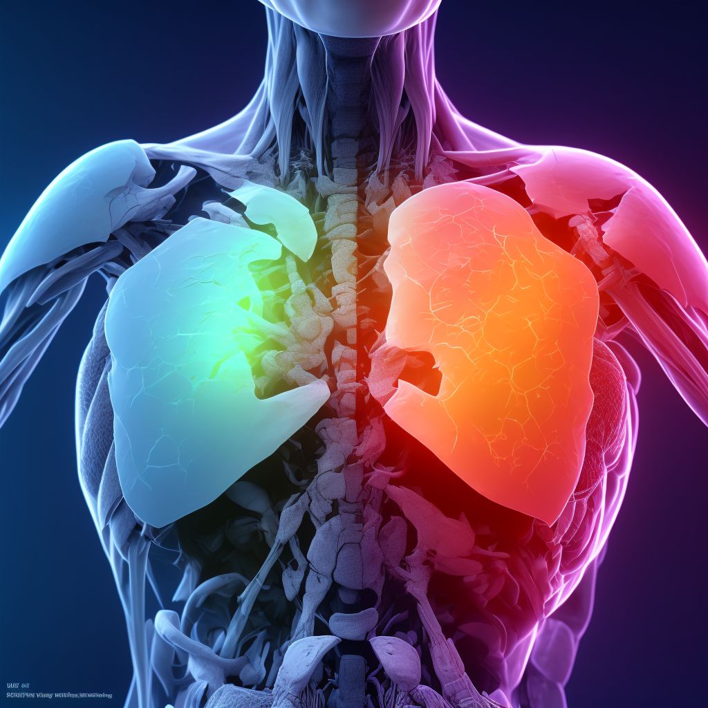 Unspecified superficial injuries of bilateral front wall of thorax, sequela digital illustration