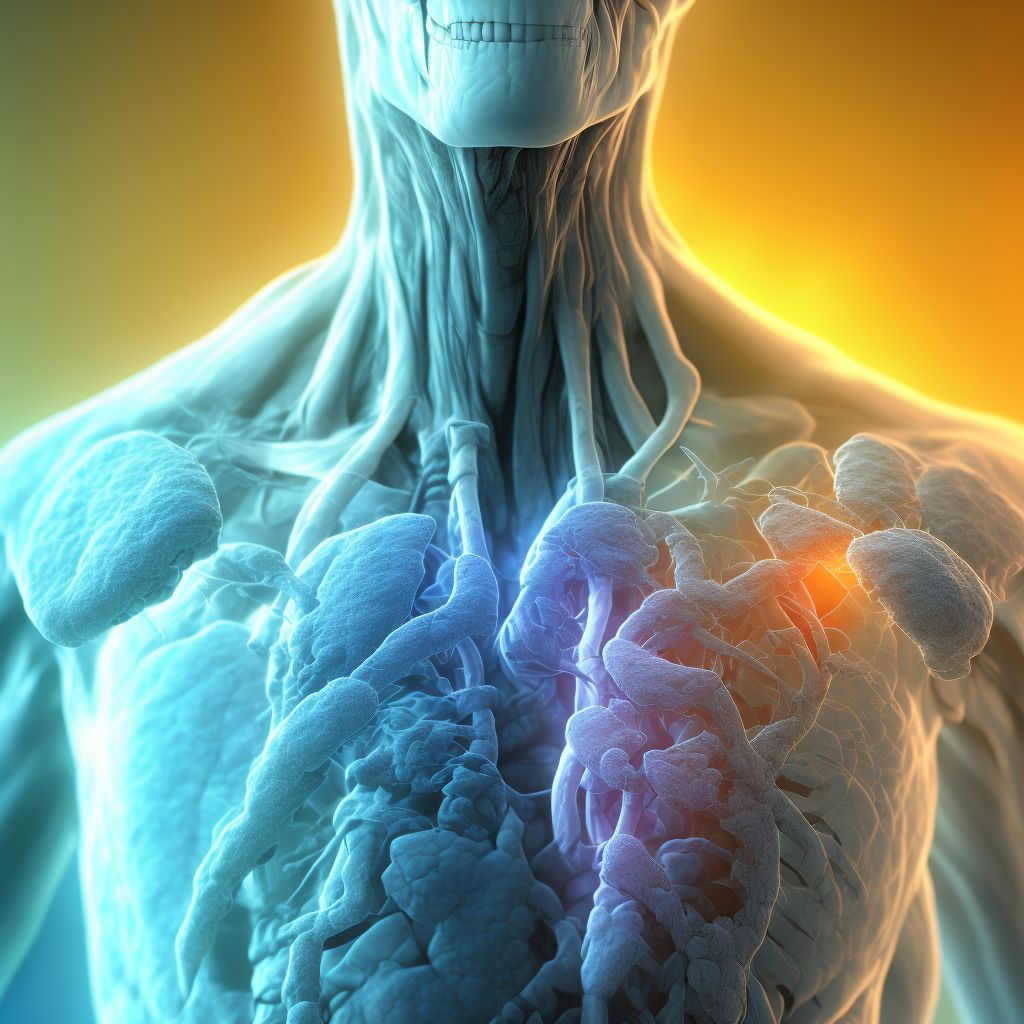 Blister (nonthermal) of left front wall of thorax, sequela digital illustration