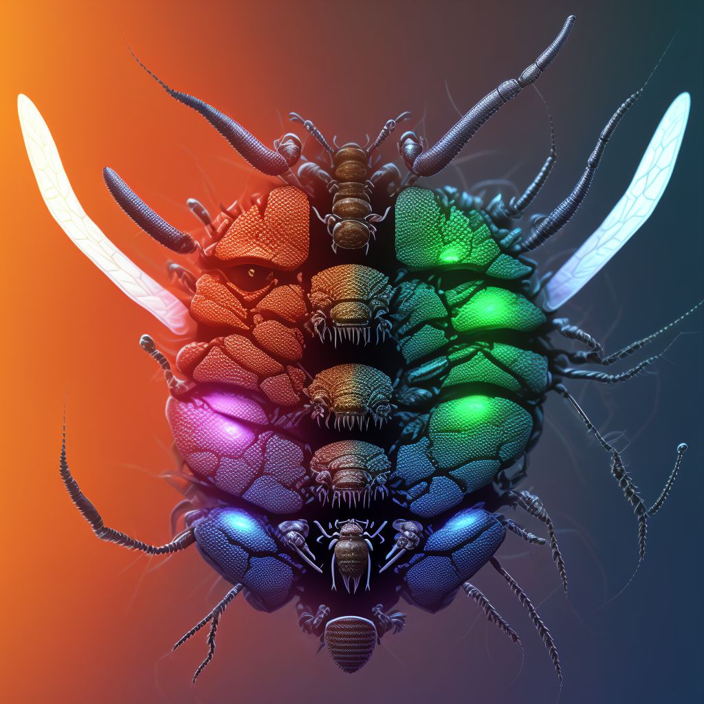 Insect bite (nonvenomous) of right front wall of thorax, initial encounter digital illustration